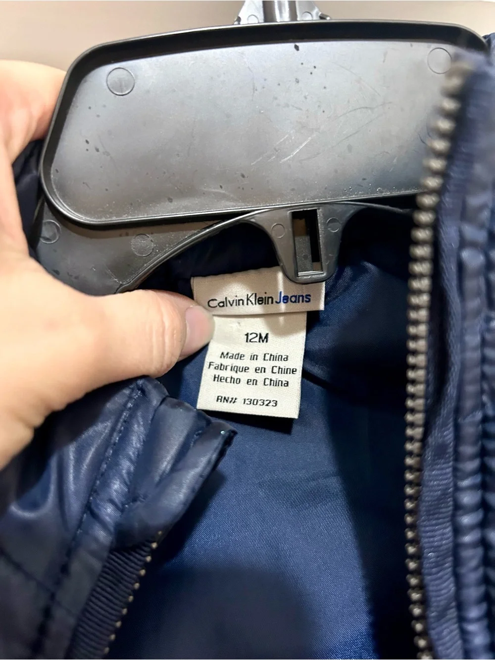Baby Boys Calvin Klein Navy Puffer Vest